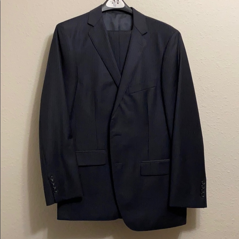 Tallia Dark Navy Pin Striped Suit